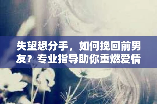失望想分手，如何挽回前男友？专业指导助你重燃爱情火花