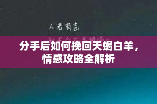 分手后如何挽回天蝎白羊，情感攻略全解析
