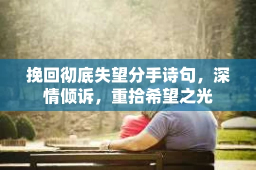 挽回彻底失望分手诗句，深情倾诉，重拾希望之光