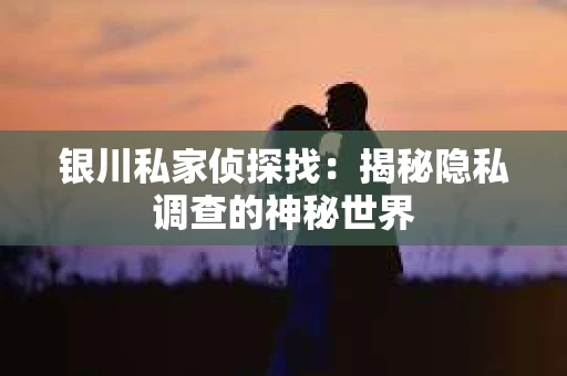 银川私家侦探找：揭秘隐私调查的神秘世界