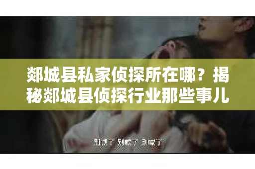 郯城县私家侦探所在哪？揭秘郯城县侦探行业那些事儿