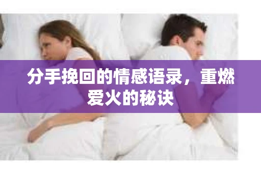 分手挽回的情感语录，重燃爱火的秘诀